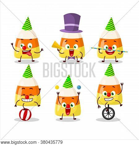 Cartoon Character Of Candy Corn With Various Circus Shows