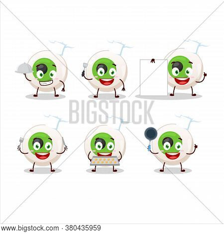 Cartoon Character Of Eye Candy With Various Chef Emoticons