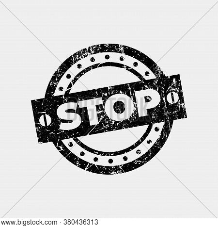 Stop Grunge Stamp Vector At Vintage Style Black Version