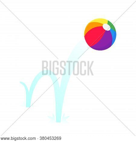Bouncing Beach Ball Flat Style Design Vector Illustration Icon Sign Isolated On White Background. Re