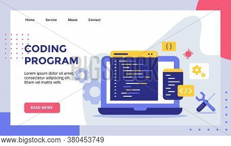 Codling Program On Display Laptop Screen For Web Website Home Homepage Landing Page Template Banner 