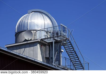 Umea, Norrland Sweden - June 10, 2020: Star Observatory On The Roof At The Regimental Area