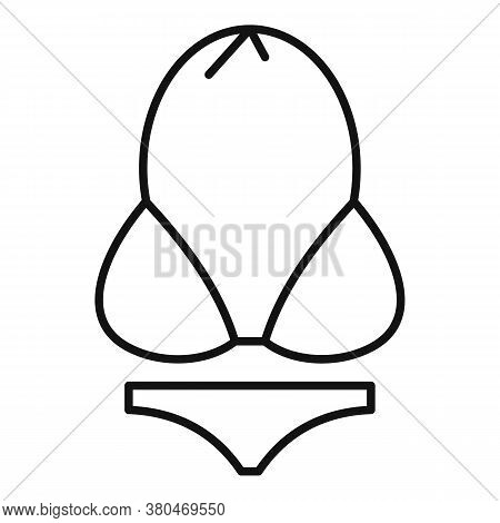 Halter Swimsuit Icon. Outline Halter Swimsuit Vector Icon For Web Design Isolated On White Backgroun