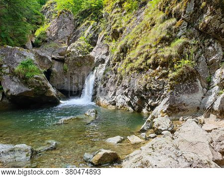 Water Pond, At Iadolina Waterfall, On Iad River, Romania. Bathing Is A Refreshing Summer Activity Co