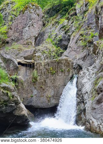 Water Pond, At Iadolina Waterfall, On Iad River, Romania. Bathing Is A Refreshing Summer Activity Co