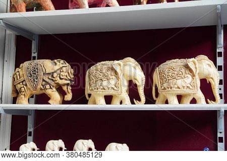 Rajasthani Handicrafts Hand Made Heavy Work Ambabari Elephant. Lucky Charm Multi Colored. Cm2