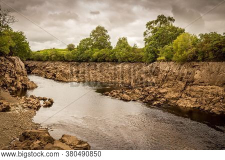 An Exposed Gorge On The Water Of Ken In Galloway, Due To Earlstoun Dam Being Drained
