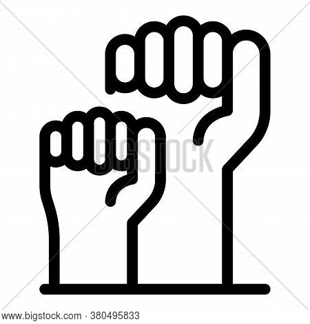 Fist Empowerment Icon. Outline Fist Empowerment Vector Icon For Web Design Isolated On White Backgro