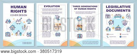 Human Rights Brochure Template. Three Generations And Evolution. Flyer, Booklet, Leaflet Print, Cove
