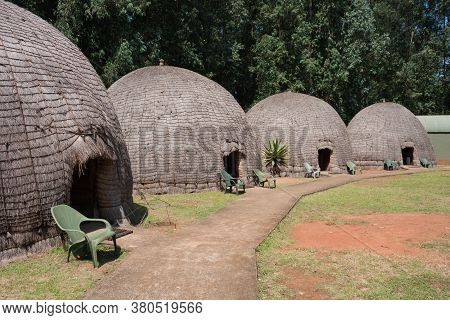 Mlilwane, Eswatini (swaziland) April 5 2015: Mlilwane Wildlife Sanctuary Rest Camp Beehive Village A