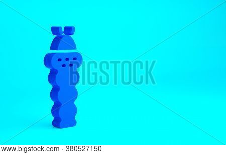 Blue Larva Insect Icon Isolated On Blue Background. Minimalism Concept. 3d Illustration 3d Render