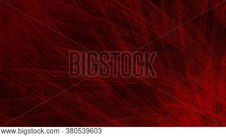 Abstract Red Geometric Background With Unusual Rays. 16:9 Aspect Ratio. Design Layout For Video Back