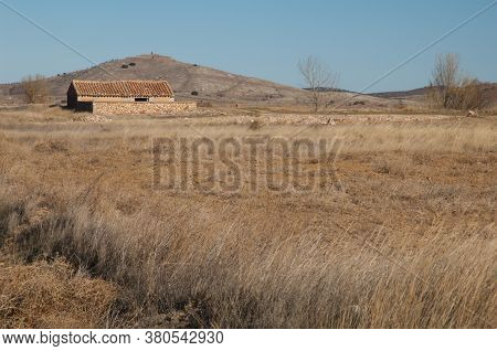Rural landscape in the Gallocanta Lagoon. Aragon. Spain.
