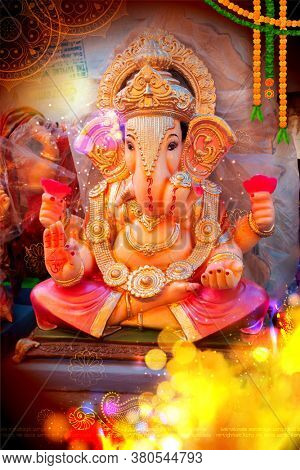 Lord Ganpati background for Happy Ganesh Chaturthi festival of India