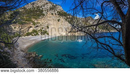 Panoramic Picture Of Lovely Platja Des Coll Baix On Mallorca Island
