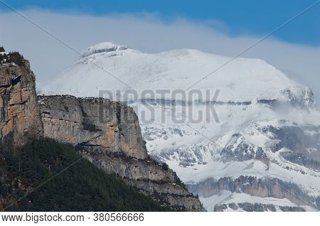 Las Olas peak in the Ordesa and Monte Perdido National Park. Pyrenees. Huesca. Aragon. Spain.