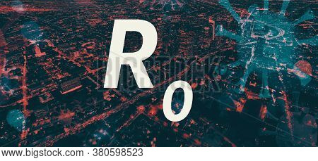 R Nought Theme With Downtown Los Angeles Night Time Background
