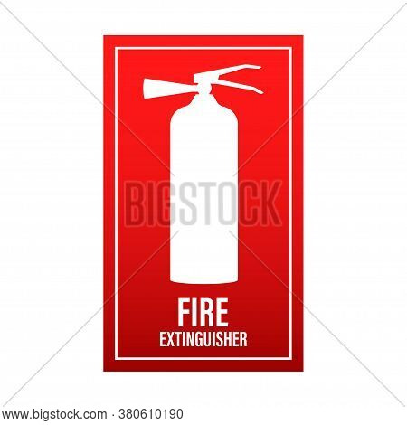 Fire Extinguisher Aimed At The Fire. Protection Symbol. Vector Stock Illustration.