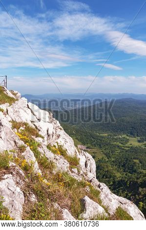 Beautiful Aerial View From Mountain Klek, Ogulin, Croatia.