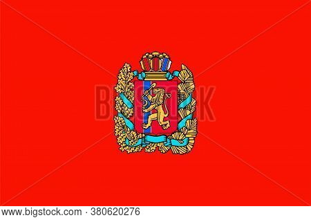 Flag Of Krasnoyarsk Krai In Russian Federation