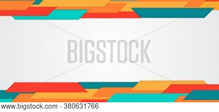 Abstract Colorful Background Trapezium Overlap Shape Design With Space For Content. Vector Illustrat