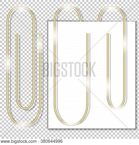 Gold Paper Clips On Vector & Photo (Free Trial) | Bigstock