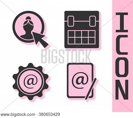 Set Mail And E-mail, Create Account Screen, Mail And E-mail And Calendar Icon. Vector