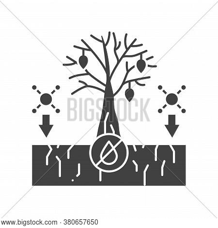 Soil Pollution Black Glyph Icon. Environmental Problems. Sign For Web Page, App. Ui Ux Gui Design El