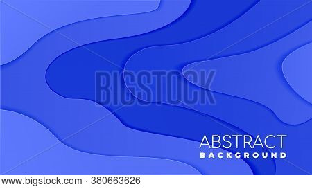 Fluid Liquid Abstract Background In Paper Cut Style