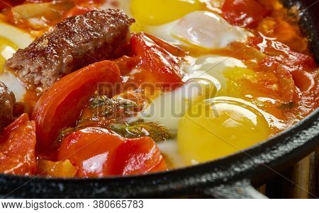Middle Eastern Eggs With Merguez