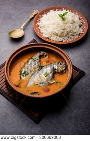 Spicy Fish Curry - Popular Indian Seafood Served With Rice
