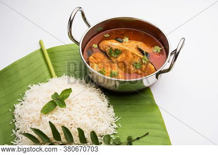 Spicy Fish Curry - Popular Indian Seafood Served With Rice