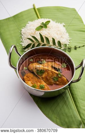 Spicy Fish Curry - Popular Indian Seafood Served With Rice