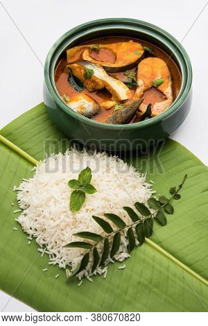 Spicy Fish Curry - Popular Indian Seafood Served With Rice