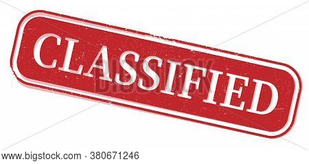 Rectangular Red Grungy Classified Rubber Stamp Vector Illustration
