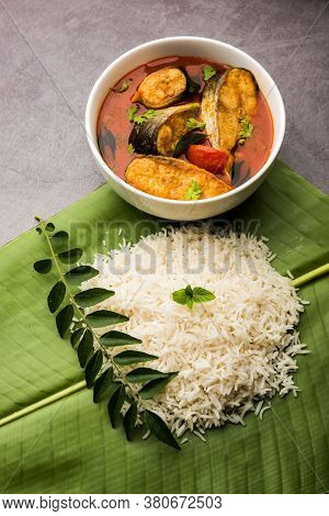Spicy Fish Curry - Popular Indian Seafood Served With Rice