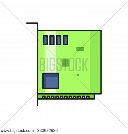 Graphic Chip Icon For Website Design And Desktop Envelopment, Development. Premium Pack.