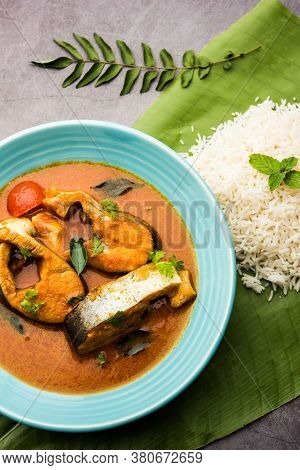 Spicy Fish Curry - Popular Indian Seafood Served With Rice