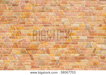 Pattern Of Red Slate Stone Wall Surface