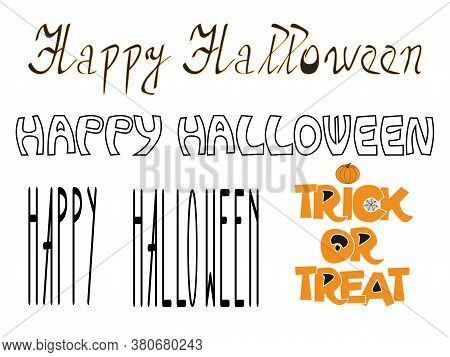 Halloween Text Vector Isolated On White Background. Text For Halloween Design