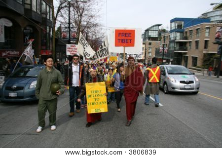 Tibetanske frihed Protest, Vancouver, Canada (marts 22 2008)