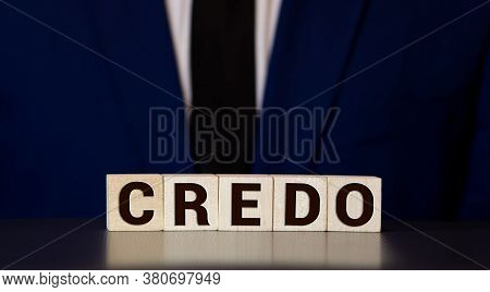 Credo Word Concept On Cubes