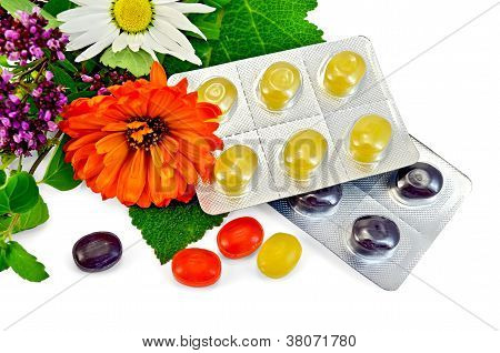 Losanghe tosse multicolore con erbe