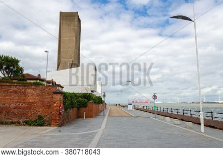 Seacombe, Uk: Jun 23, 2020: An Unusual View Of The Wirral Side Ventilation Shaft For The Kingsway Me