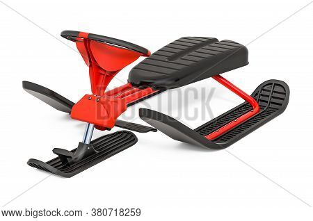 Snowracer Classic Snow Sled With Brakes, 3d Rendering Isolated On White Background