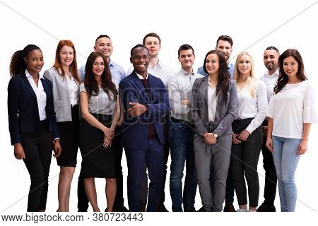 Diverse Group Of Casual Business Persons On White Background