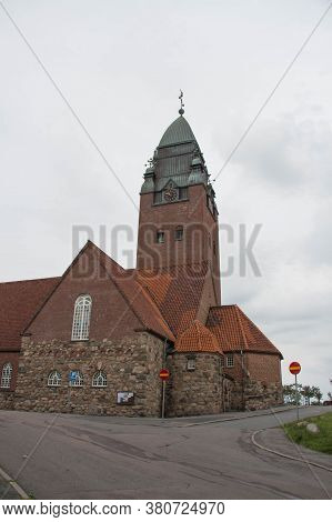 Gothenburg, Sweden - June 18 2019: Exterior View Of Masthugget Church On June 18 2019 In Gothenburg,
