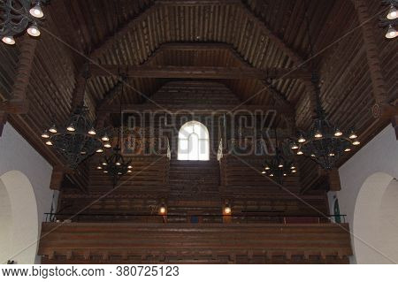 Gothenburg, Sweden - June 18 2019: The View Of Masthugget Church Interior On June 18 2019 In Gothenb