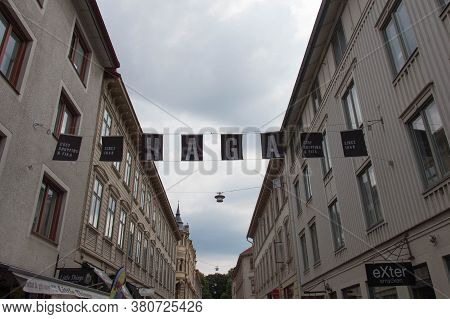 Gothenburg, Sweden - June 18 2019: The View Of Haga District Sign On June 18 2019 In Gothenburg, Swe