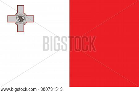 Malta Flag Vector Graphic. Rectangle Maltese Flag Illustration. Malta Country Flag Is A Symbol Of Fr